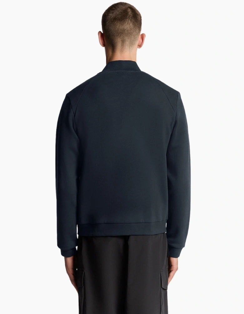 Lyle & Scott Navy Blue Half Raglan Jersey Bomber