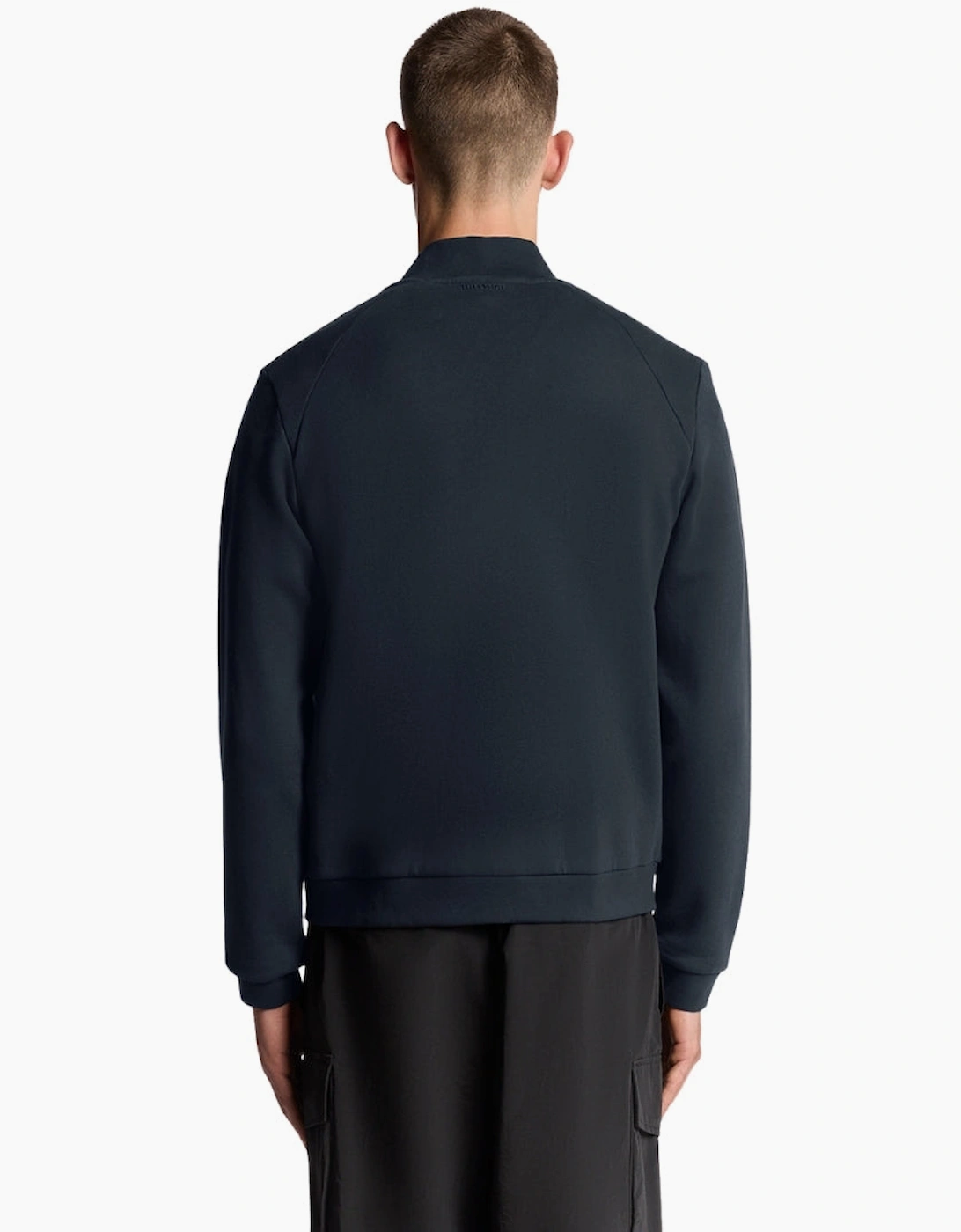 Lyle & Scott Navy Blue Half Raglan Jersey Bomber