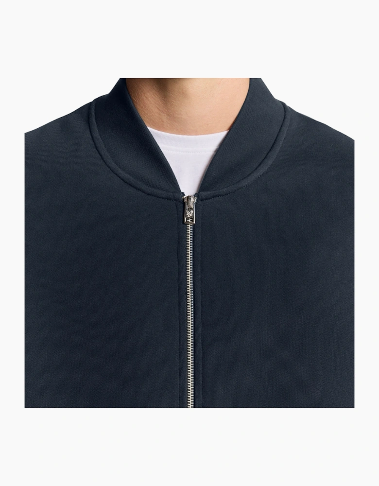 Lyle & Scott Navy Blue Half Raglan Jersey Bomber