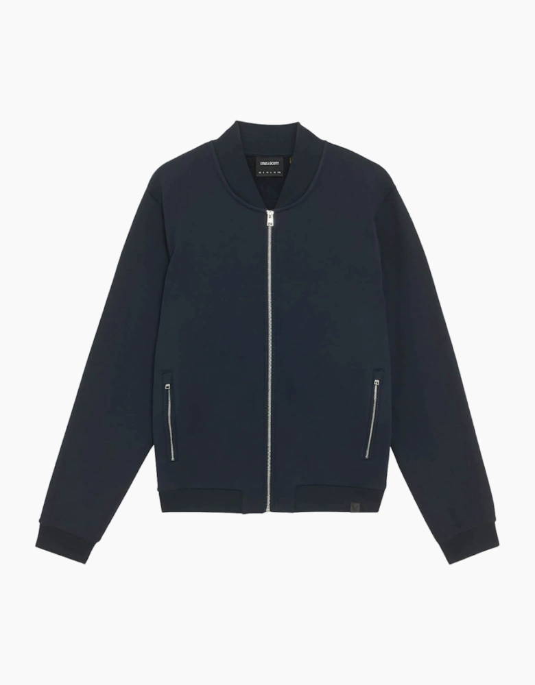 Lyle & Scott Navy Blue Half Raglan Jersey Bomber