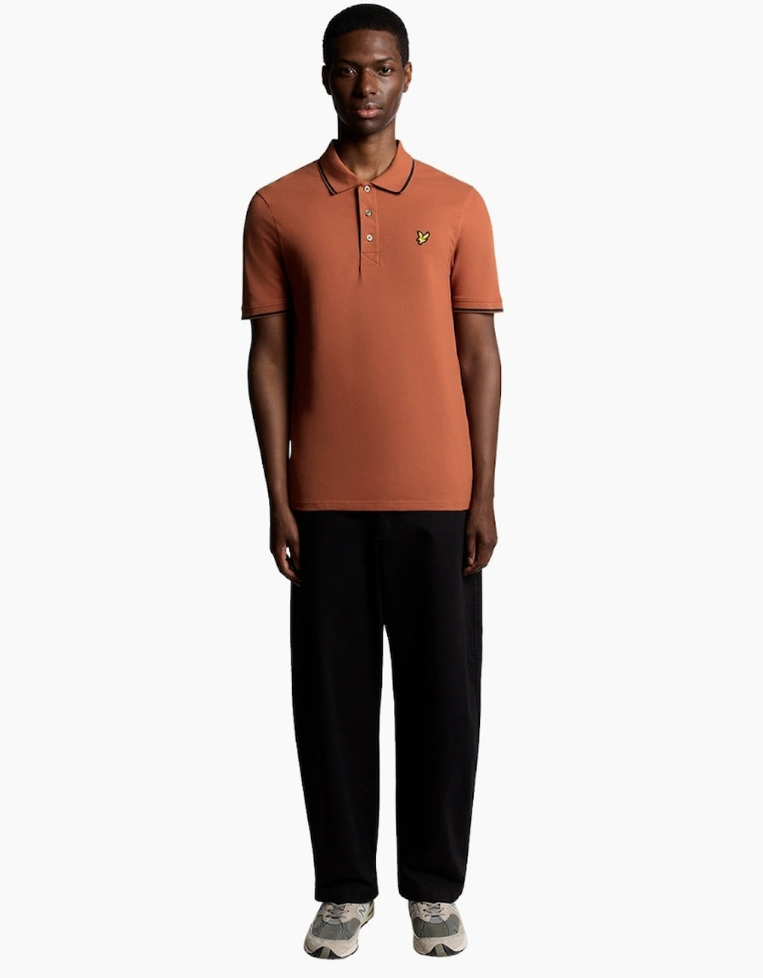 Lyle & Scott Brown Tipped Polo Shirt