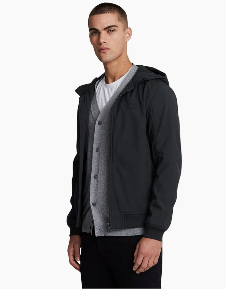 Lyle & Scott Jet Black Tonal Fleece Back Softshell