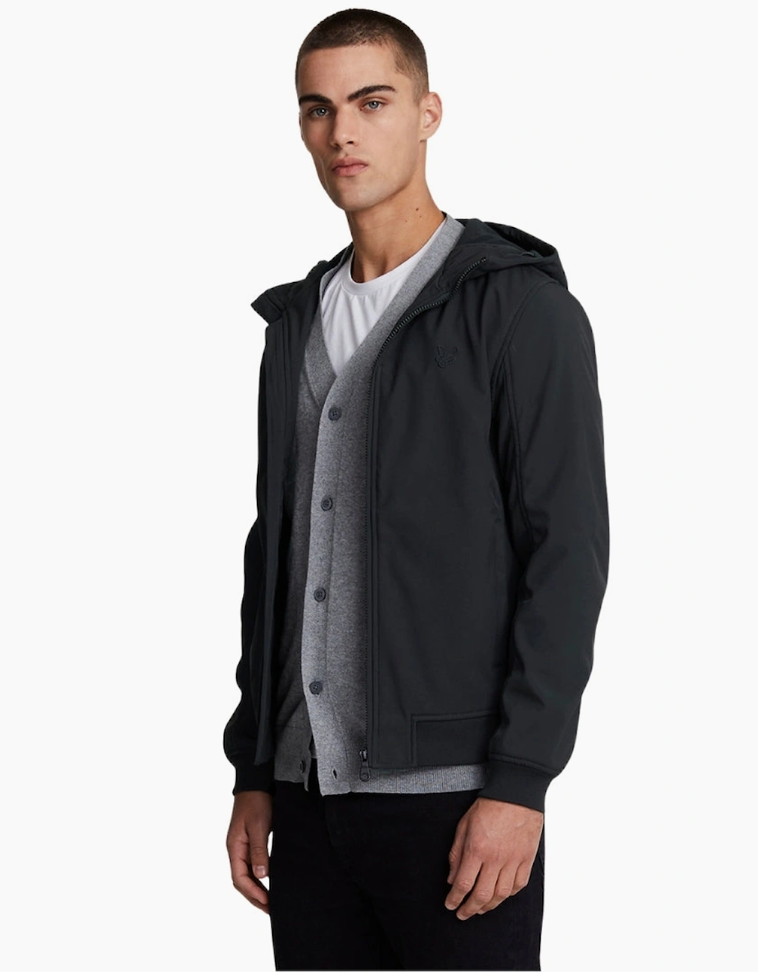 Lyle & Scott Jet Black Tonal Fleece Back Softshell