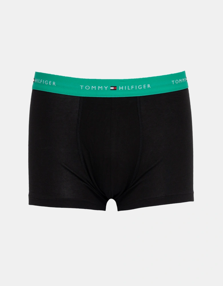 Tommy Hilfiger 3-Pack Logo Waistband Mens Trunks - Green/White/Blue