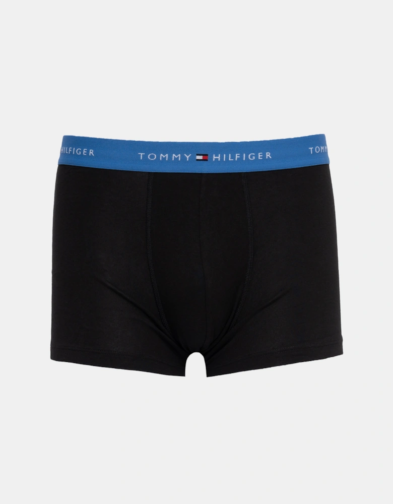 Tommy Hilfiger 3-Pack Logo Waistband Mens Trunks - Green/White/Blue