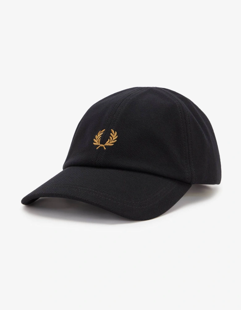 Fred Perry Mens Pique Classic Cap - Black/Dark Caramel U12