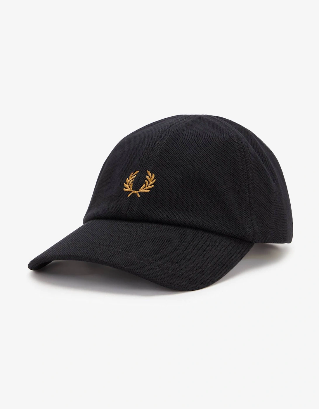 Fred Perry Mens Pique Classic Cap - Black/Dark Caramel U12