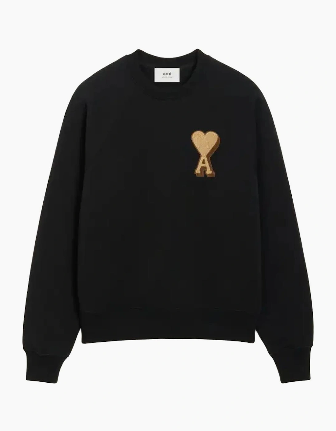 AMI Paris Ami De Coeur Patch Logo Sweatshirt in Black