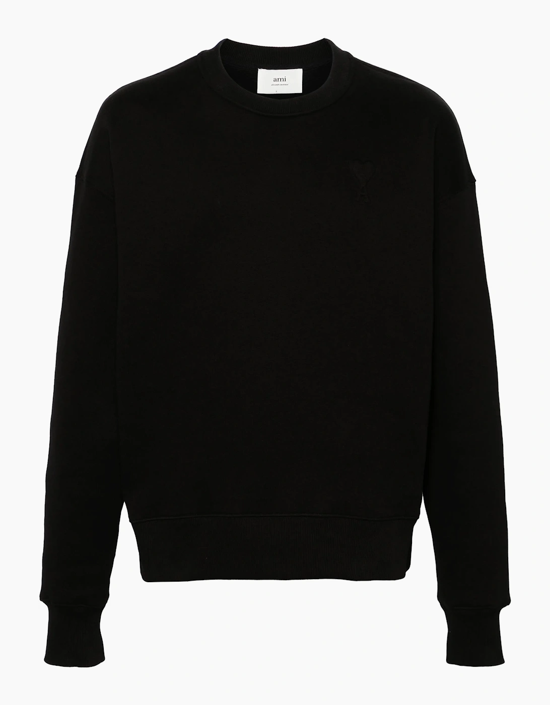 AMI Paris Ami De Coeur Embossed Logo Sweatshirt in Black