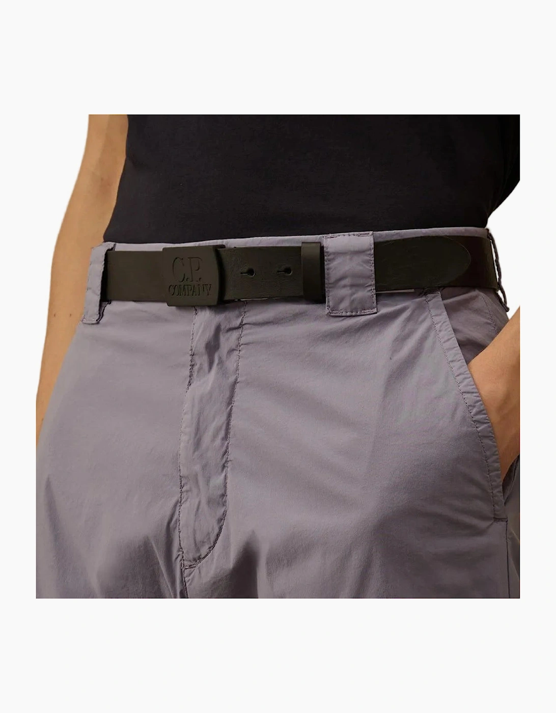 Leather Logo Buckle Belt