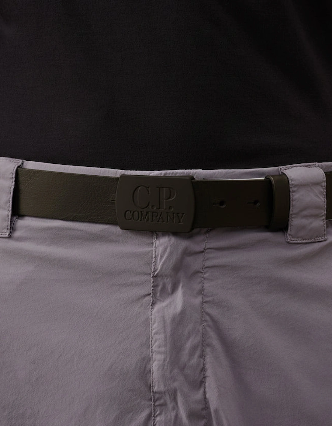 Leather Logo Buckle Belt