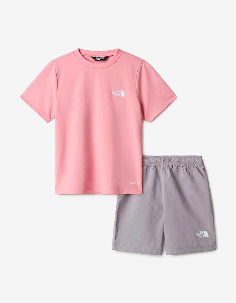 The North Face Girls 24/7 Short Set in Pink