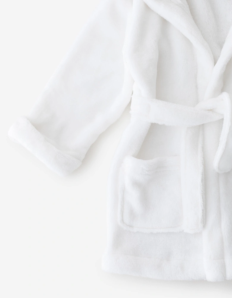 Cozy Crew Club Kids COZY Bear Hooded Dressing Gown in White