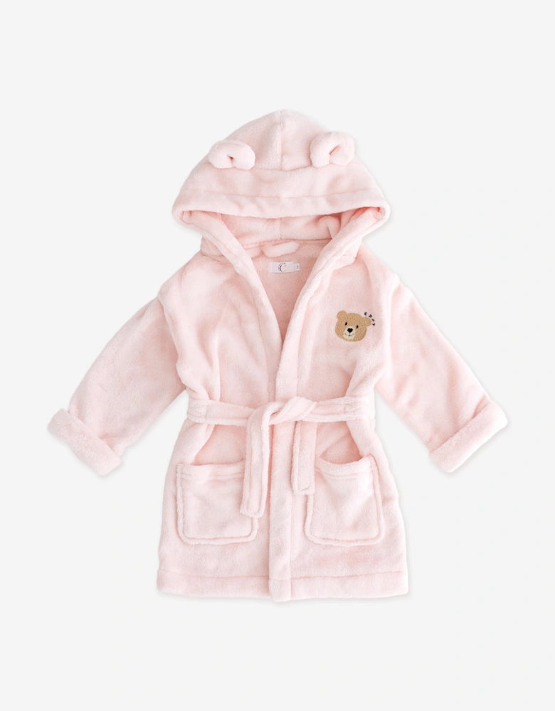 Cozy Crew Club Girls COZY Bear Hooded Dressing Gown in Pink