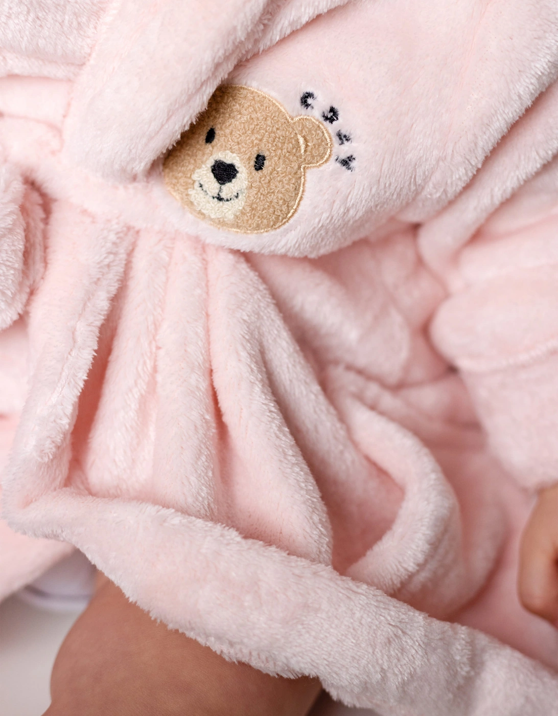Cozy Crew Club Girls COZY Bear Hooded Dressing Gown in Pink