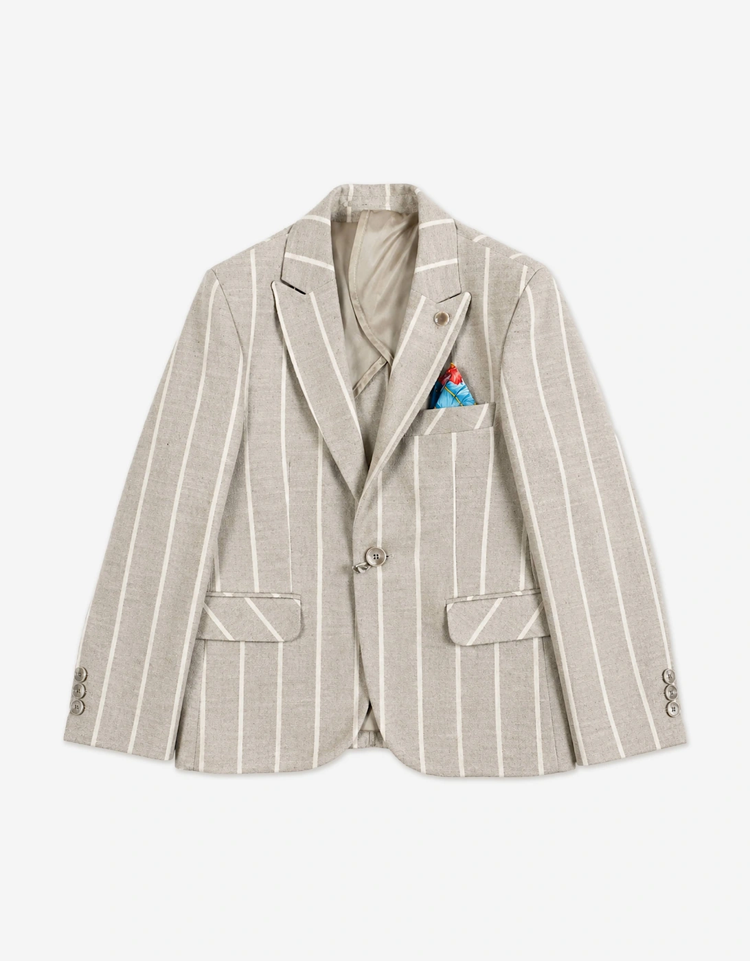 Bel-Air Boys Striped Suit Set in Beige