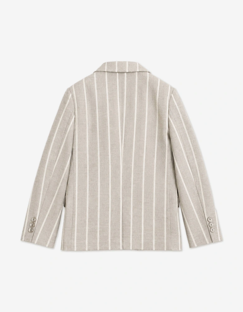 Bel-Air Boys Striped Suit Set in Beige