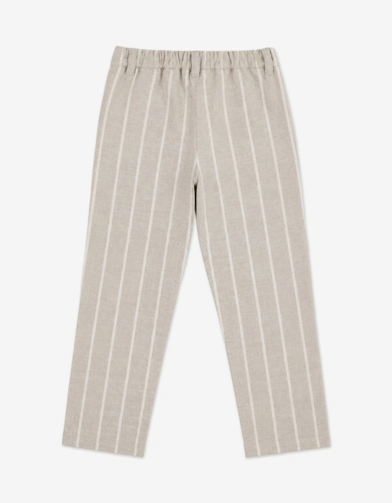 Bel-Air Boys Striped Suit Set in Beige