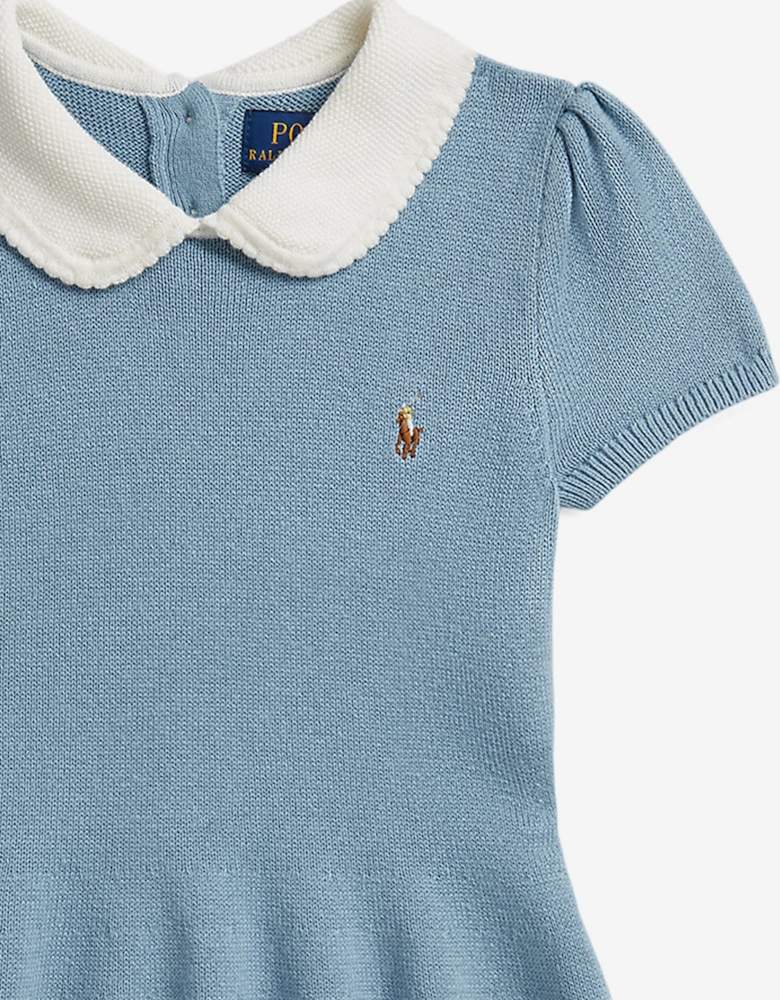 Ralph Lauren Girls Cotton Sweater Dress in Blue