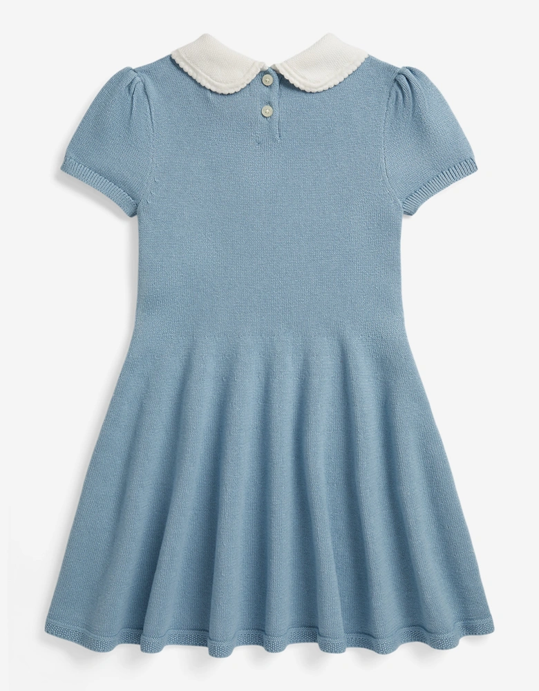 Ralph Lauren Girls Cotton Sweater Dress in Blue