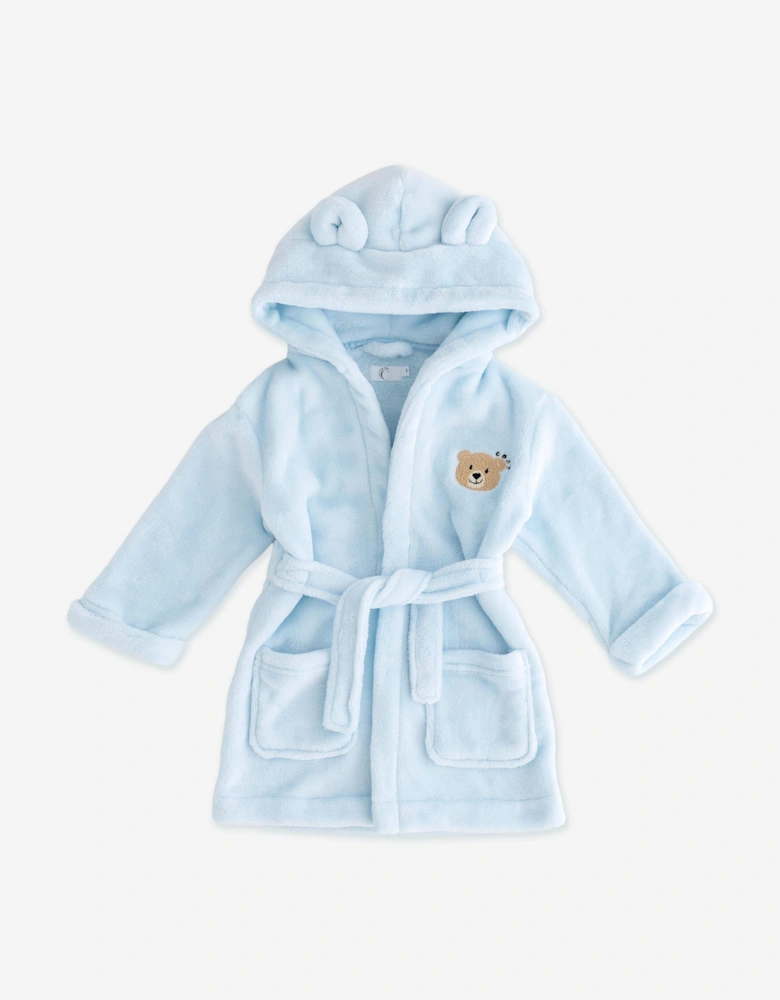 Cozy Crew Club Boys COZY Bear Hooded Dressing Gown in Blue