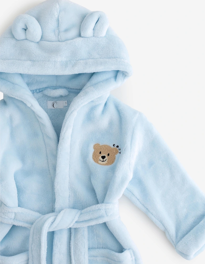 Cozy Crew Club Boys COZY Bear Hooded Dressing Gown in Blue