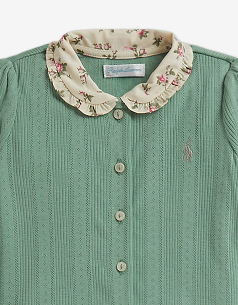 Ralph Lauren Baby Girls 3 Piece Short Set in Green