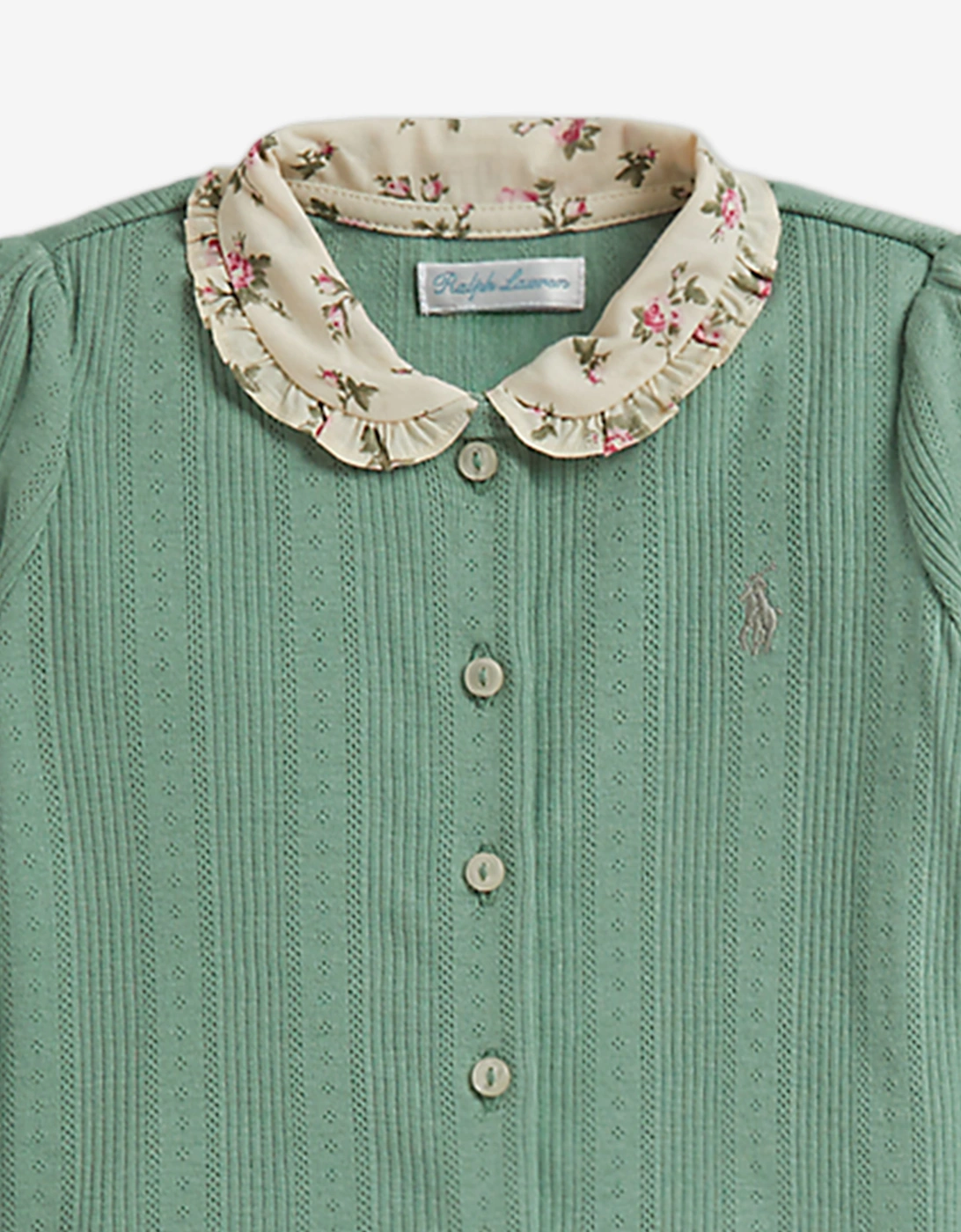 Ralph Lauren Baby Girls 3 Piece Short Set in Green