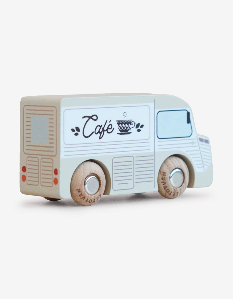Le Toy Van GT65 Coco Wooden Coffee Van Toy in White (W:9.5cm x D:3cm x H: 5cm)