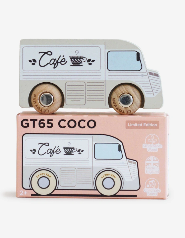 Le Toy Van GT65 Coco Wooden Coffee Van Toy in White (W:9.5cm x D:3cm x H: 5cm)