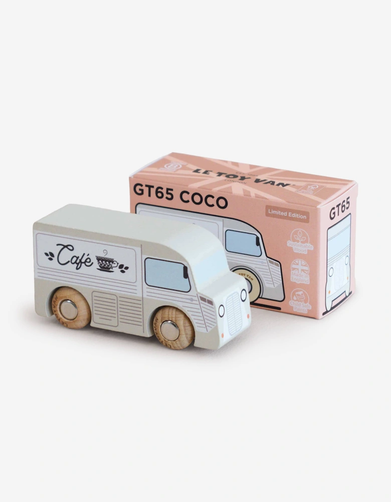 Le Toy Van GT65 Coco Wooden Coffee Van Toy in White (W:9.5cm x D:3cm x H: 5cm)
