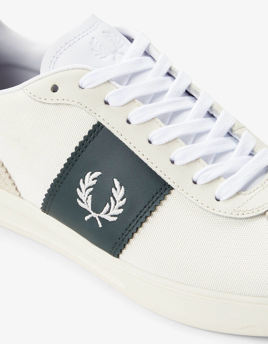 Fred Perry B4 Textured Poly/Suede Mens Trainers - Ecru 560