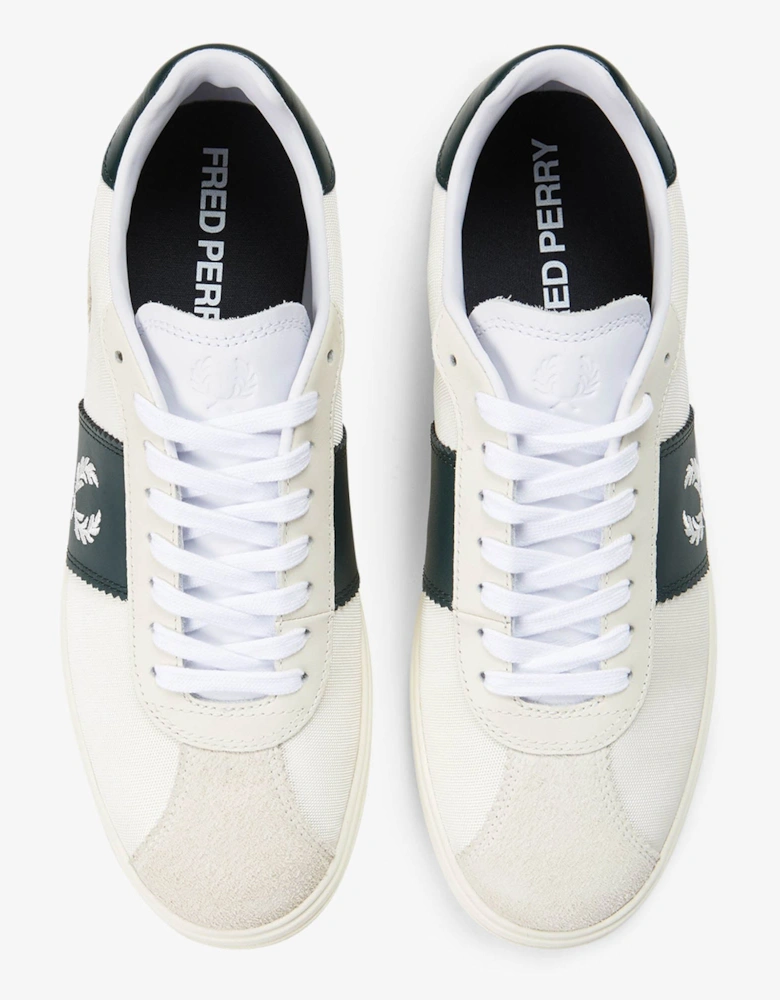 Fred Perry B4 Textured Poly/Suede Mens Trainers - Ecru 560