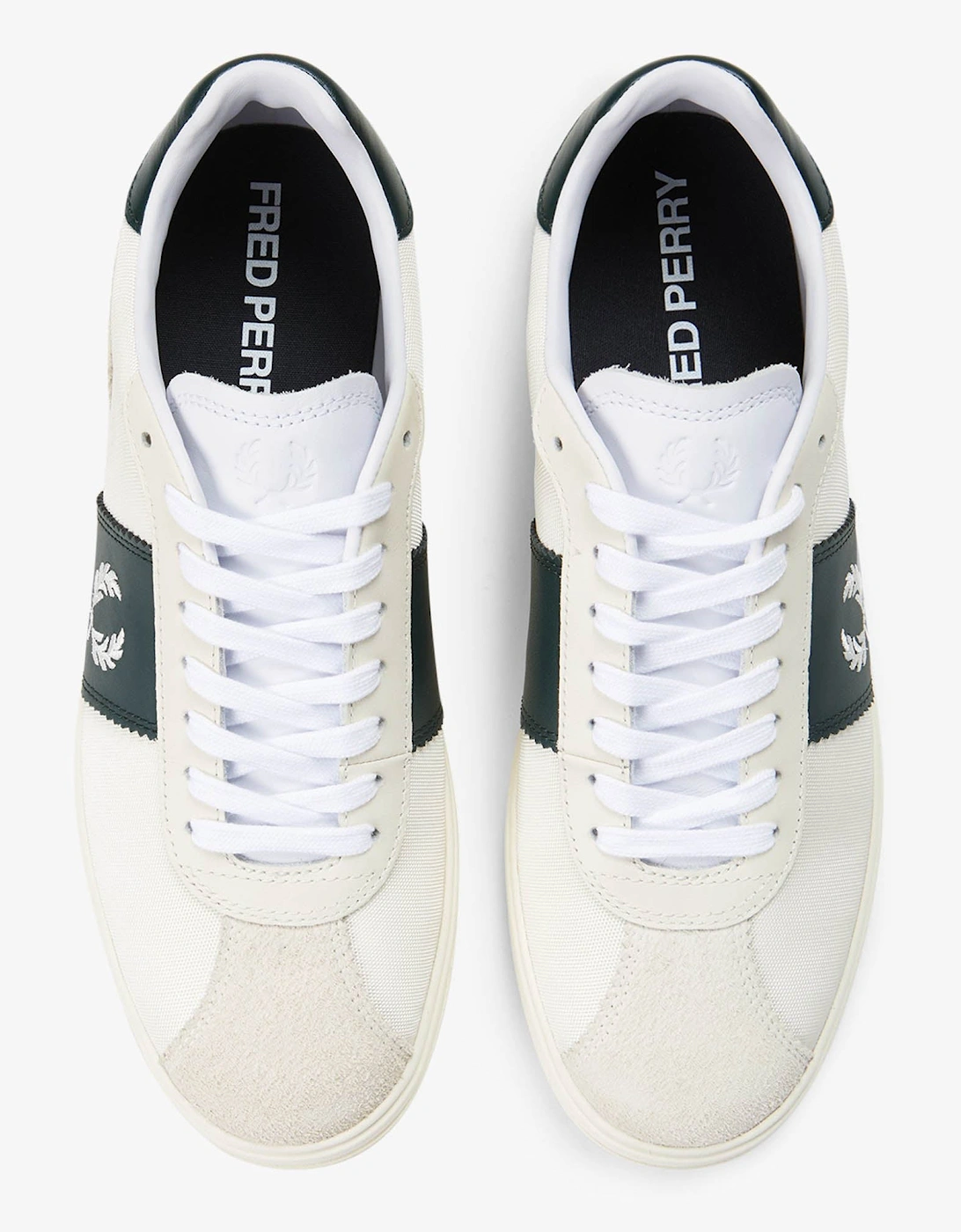 Fred Perry B4 Textured Poly/Suede Mens Trainers - Ecru 560