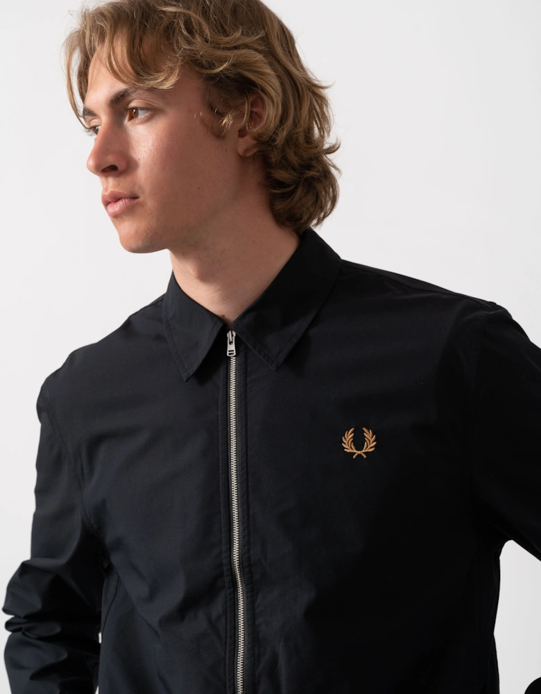 Fred Perry Mens Poplin Overshirt - Black 102