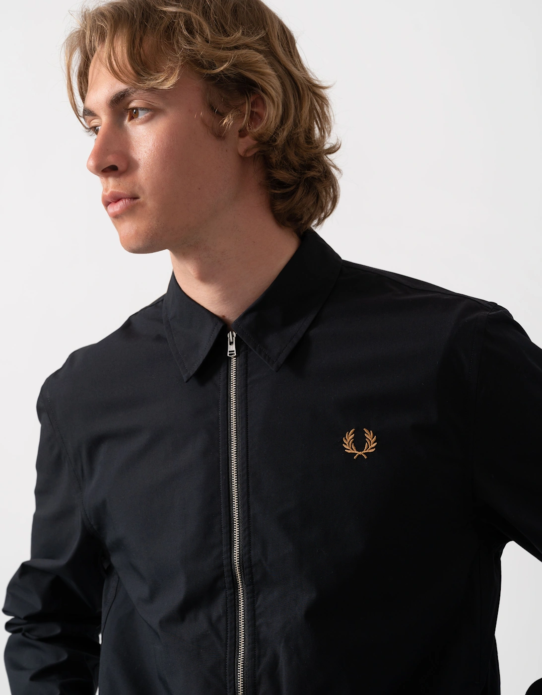 Fred Perry Mens Poplin Overshirt - Black 102