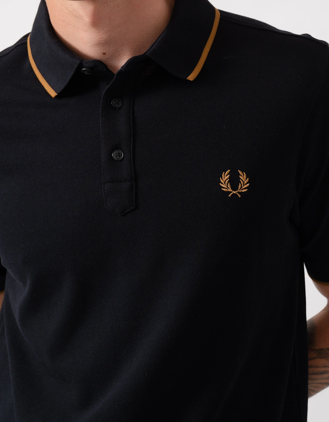 Fred Perry Mens Collar Stand Polo Shirt - Black 102