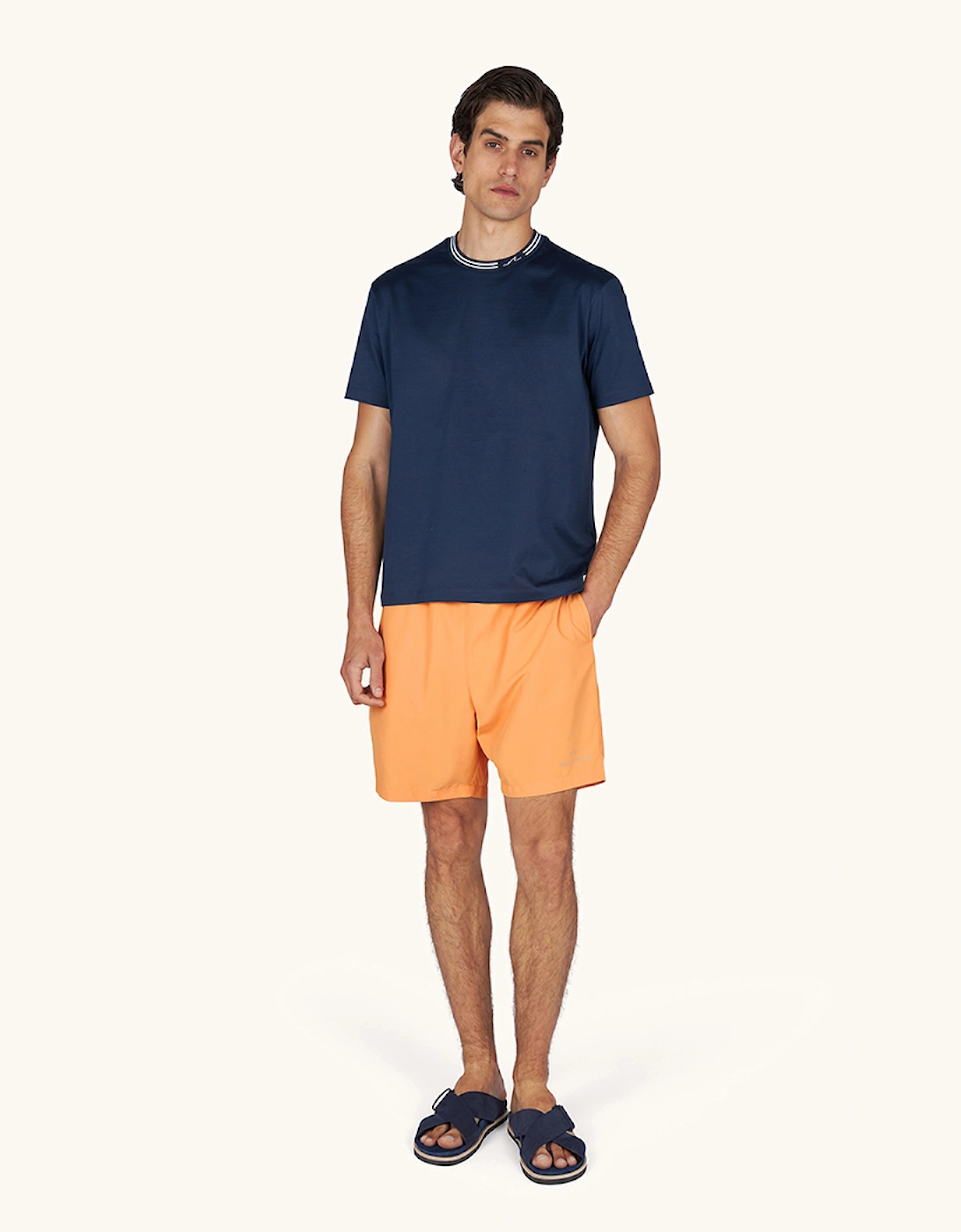 Paul & Shark Paul & Shark Portofino Swimwear with Reflective Logo Print - Orange