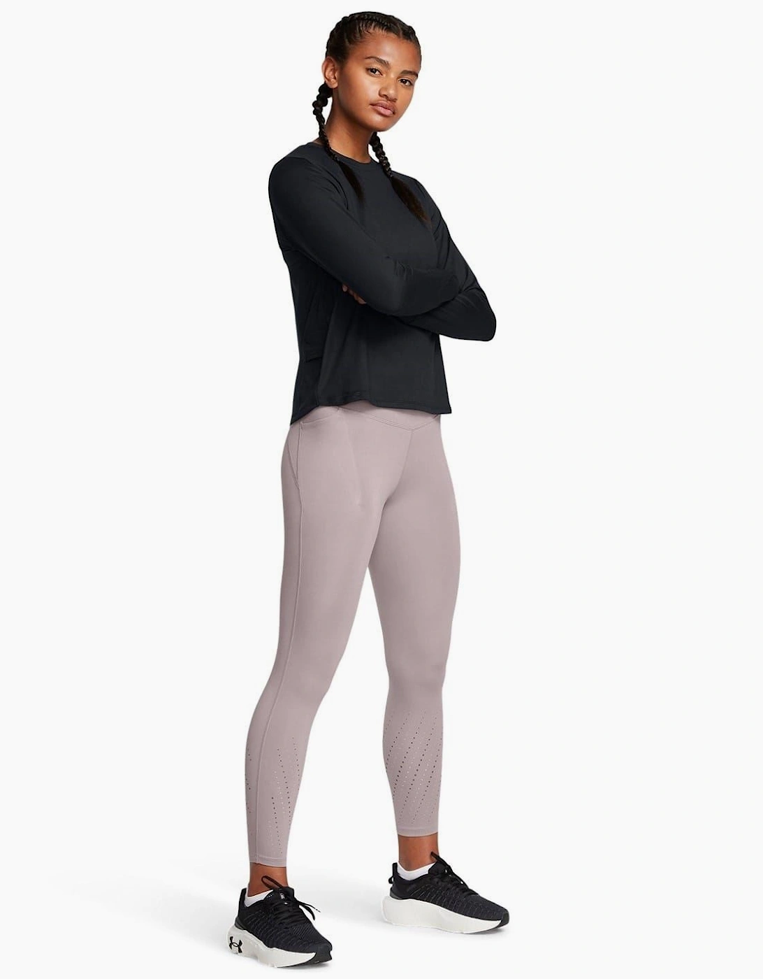 Launch Solid Patterned Running Leggings