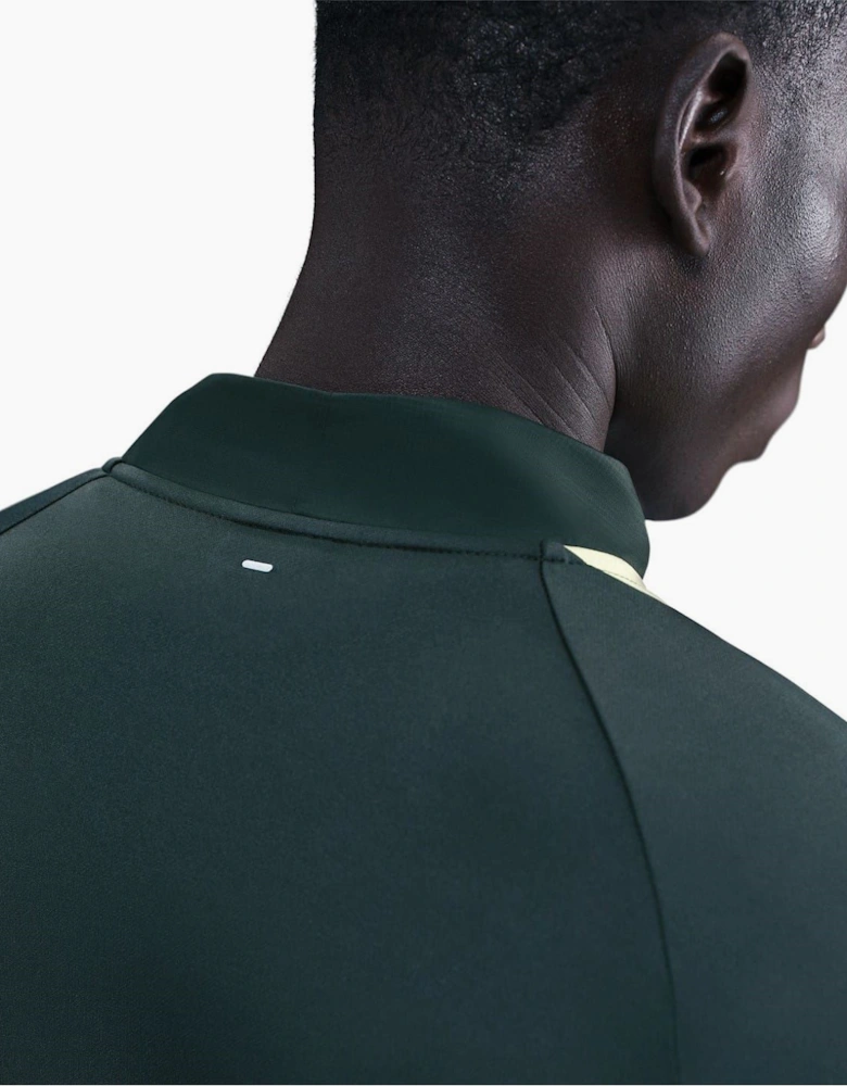 Zip Neck Raglan Sleeve Slim Fit Drill Top