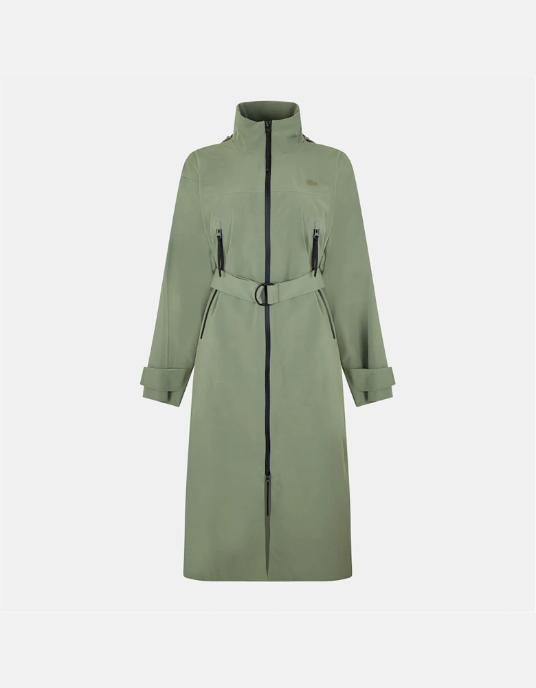 High Neck Relaxed Fit Trench Coat