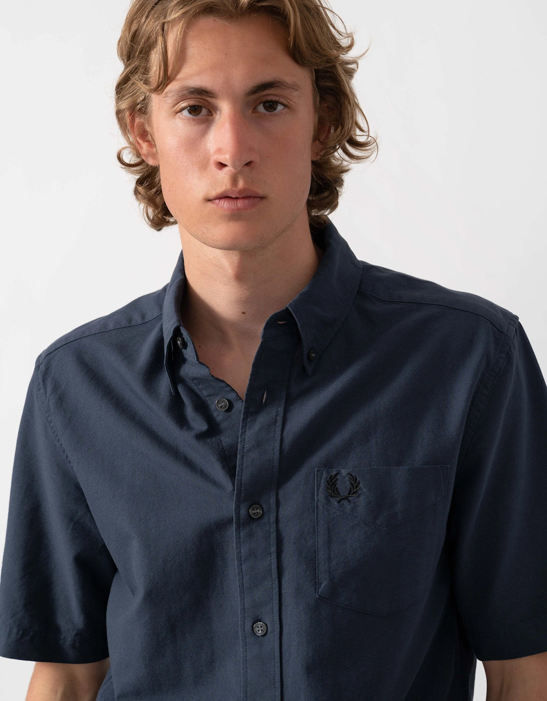 Fred Perry Mens Oxford Shirt - Dark Airforce 738