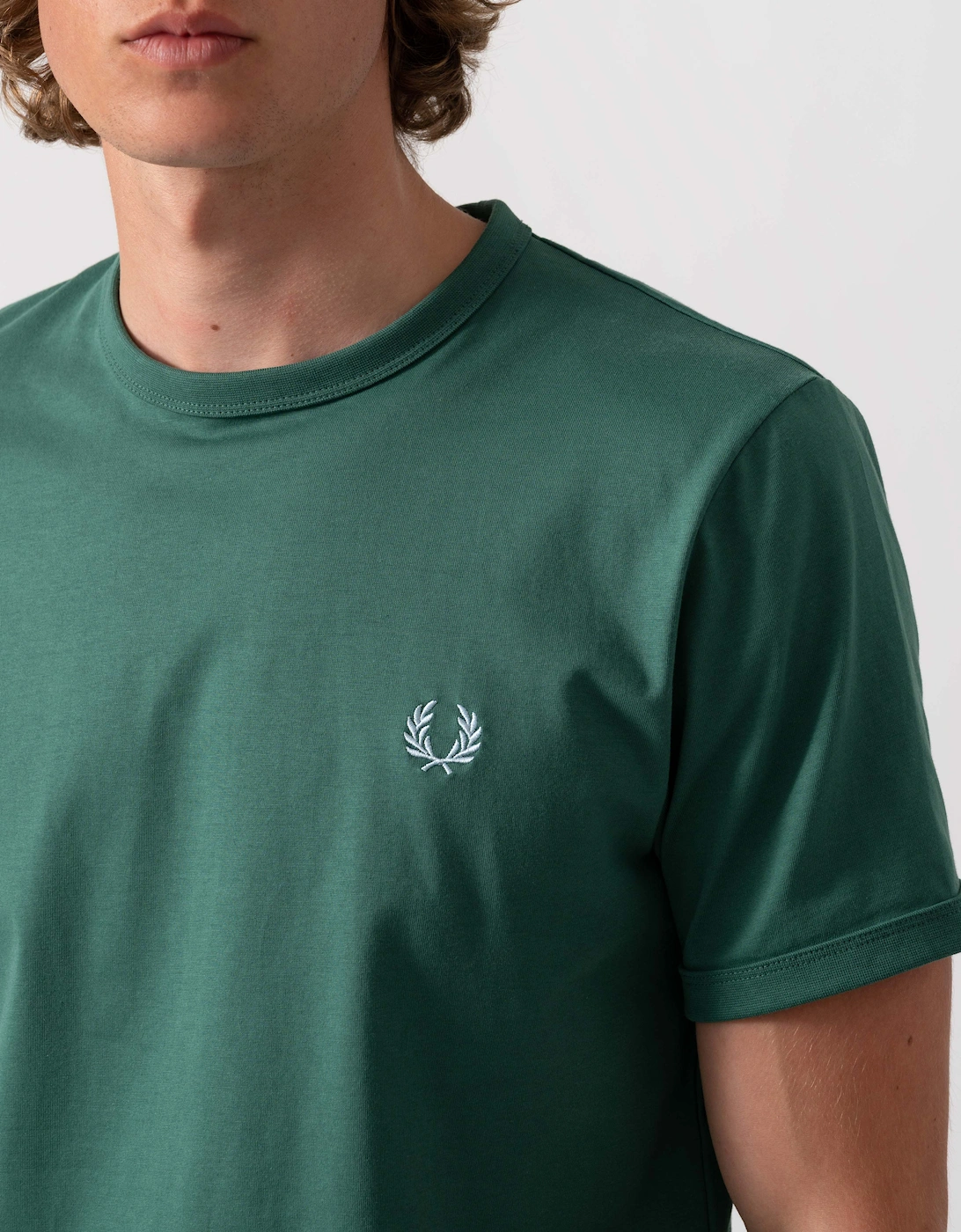 Fred Perry Mens Ringer T-Shirt - Sport Green Z18