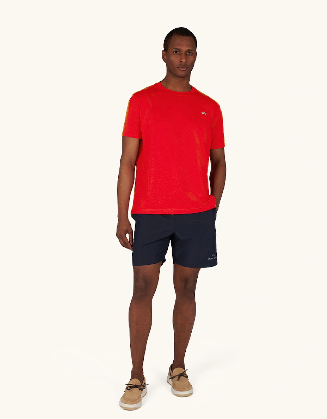 Men's Paul & Shark Portofino Swimwear with Reflective Logo Print - Navy - Size: 37/36/32