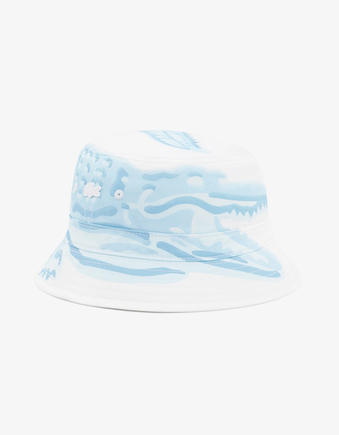 Men's Lacoste Printed Cotton Twill Bucket Hat - White - Size: LARGE