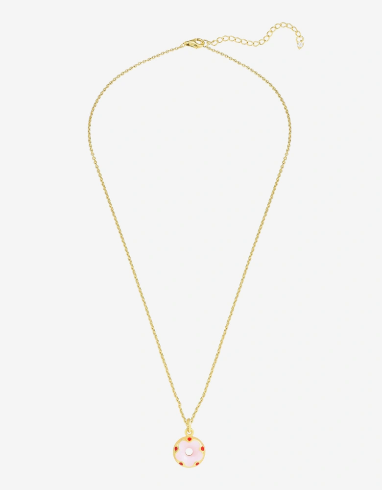 Secret Spoils Girls Pink Doughnut Necklace in Gold (40cm)