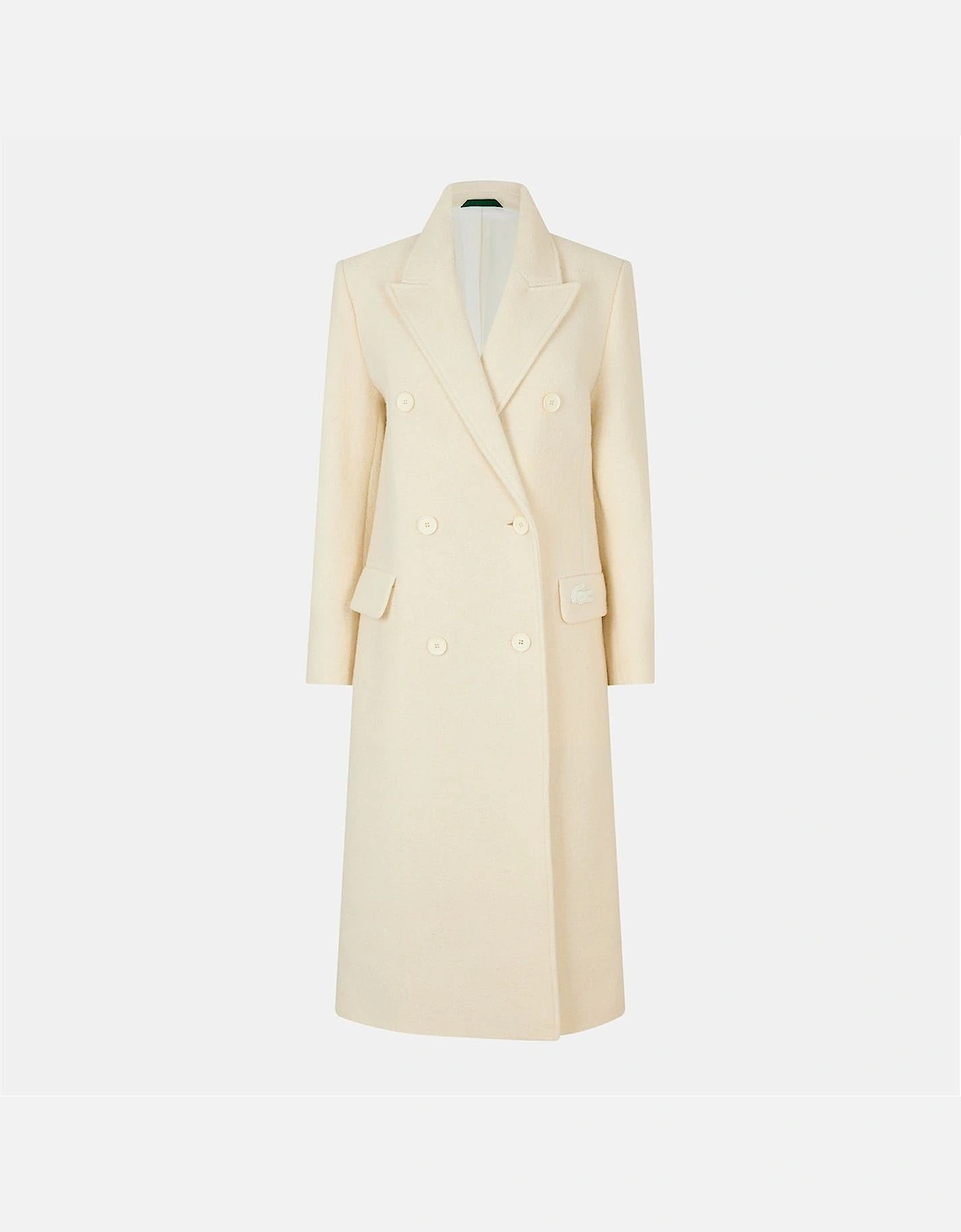 Solid Patterned Double Button Lapel Collared Over Coat, 2 of 1