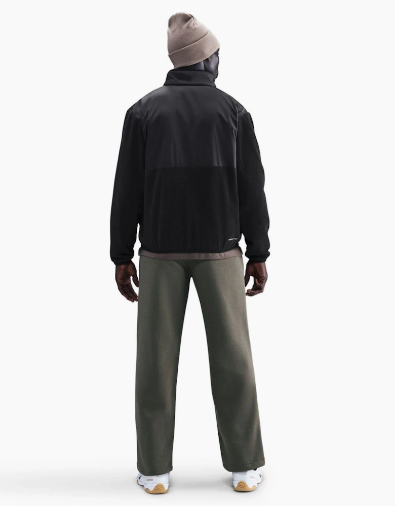 Solid Patterned Full Zipper Sweat Jacket with Zipped Pocket