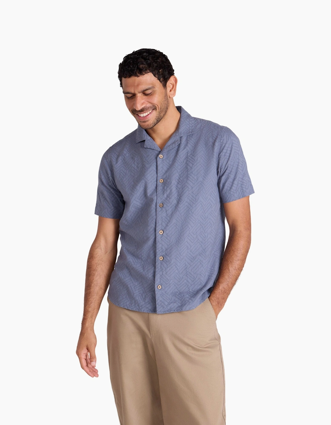 Mountain Warehouse Men's Blue Fiji Textured Shirt - Size: 42/Regular