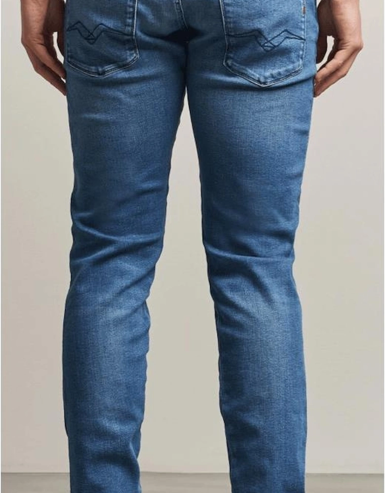 Anbass Power Stretch Slim Fit Mid Blue Jeans